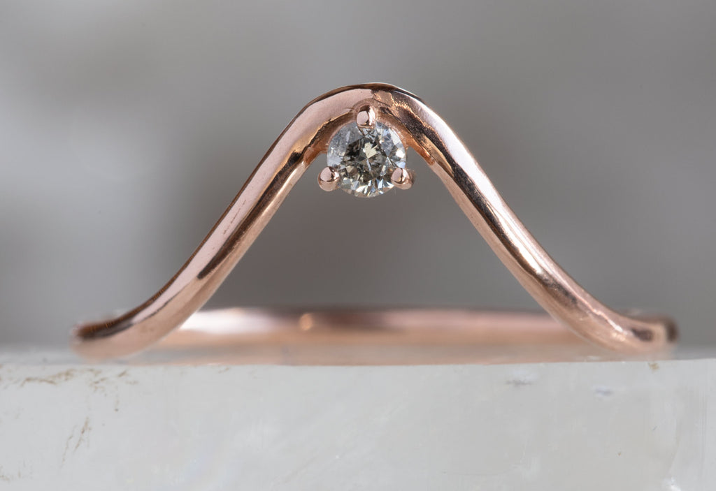 Rose Gold Peak Diamond Stacking Ring