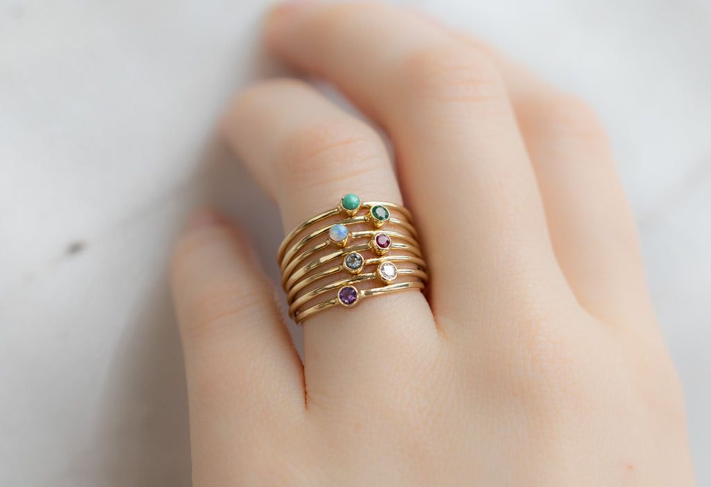 Custom Birthstone Stacking Ring