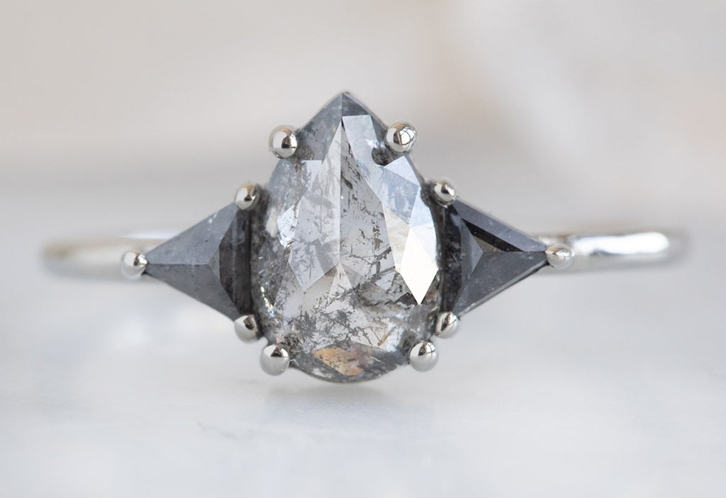 Design Your Own Custom Natural Salt And Pepper Rose Cut Diamond Ring