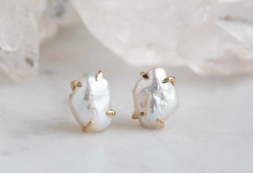 Keshi Pearl Stud Earrings