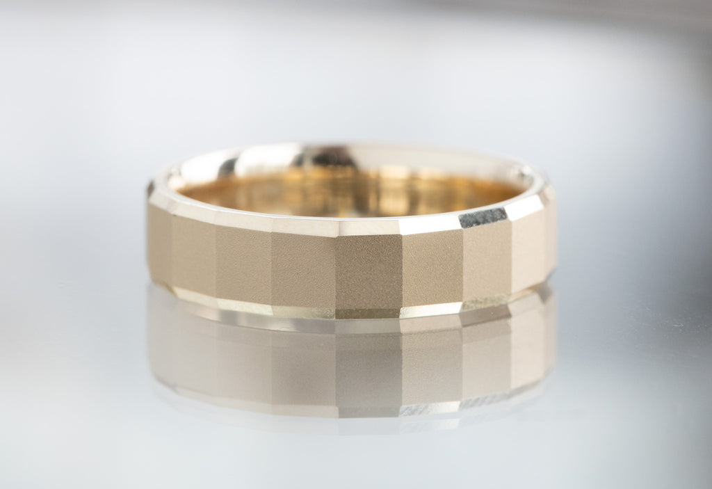 Faceted Gold Wedding Band