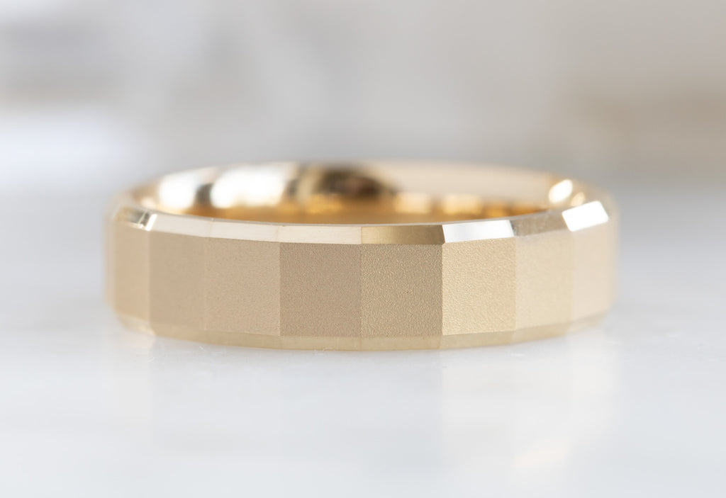 Faceted Gold Wedding Band