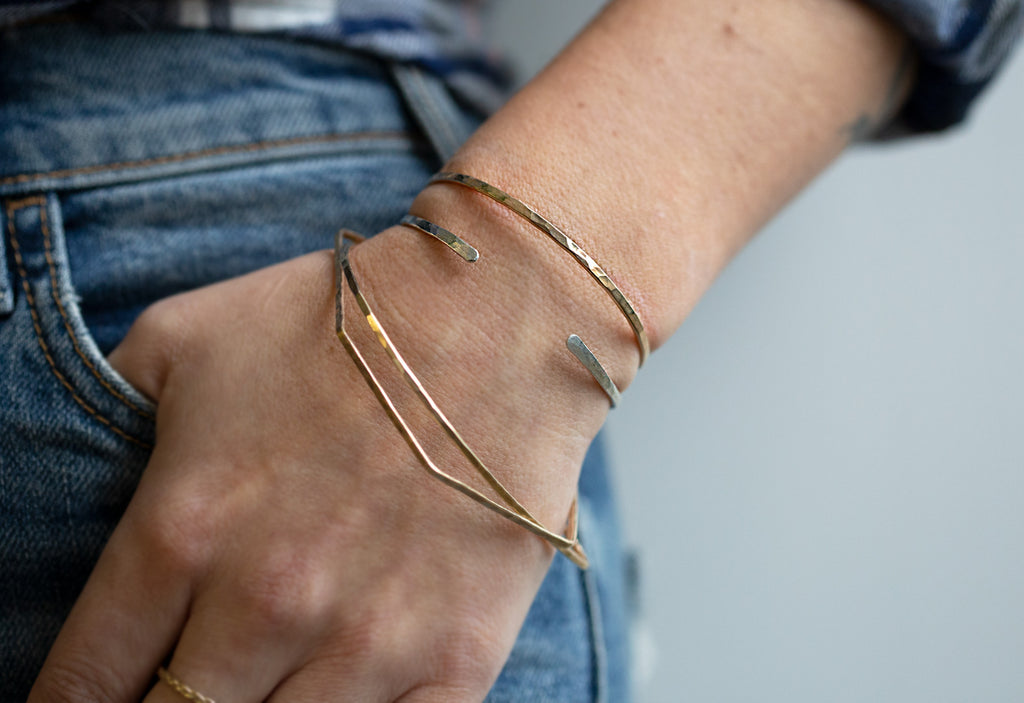 Hammered Open Cuff Bracelet