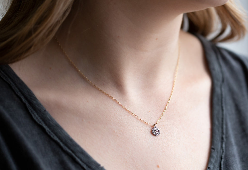 Pavé Diamond Disc Necklace