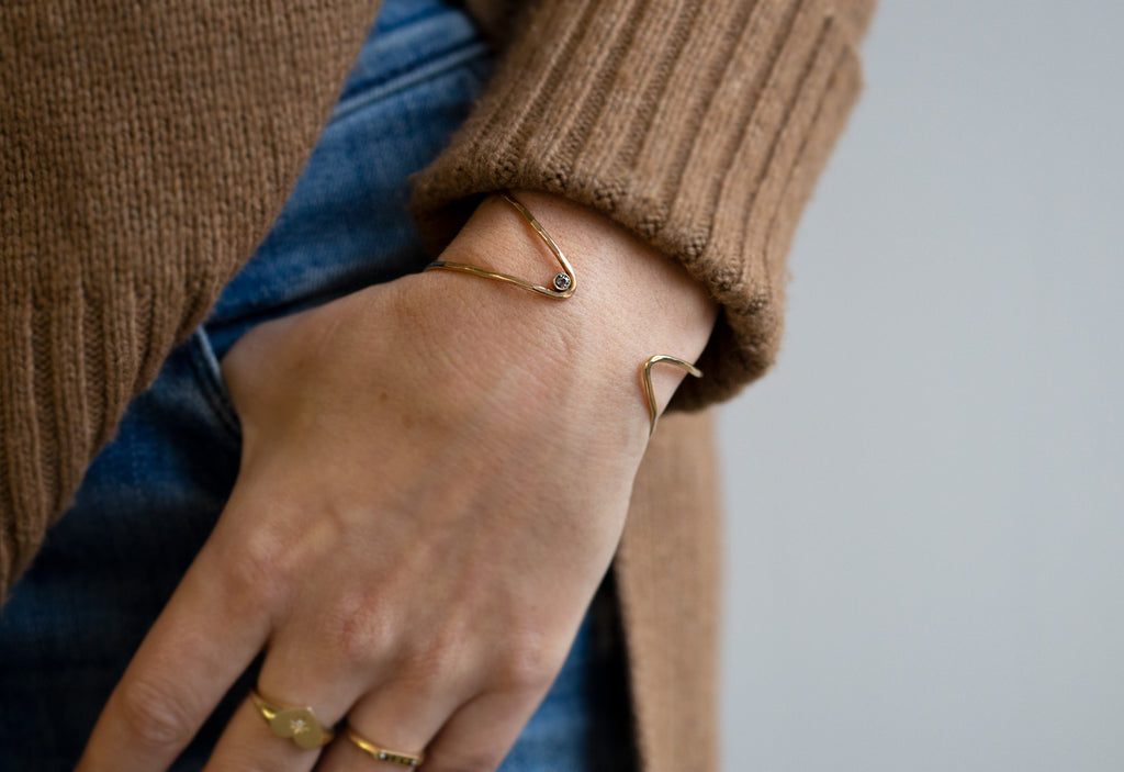 Arrow Cuff Bracelet- Sapphire