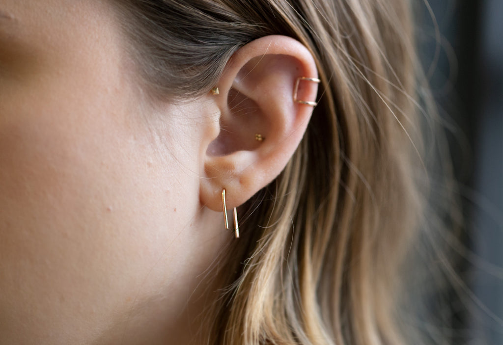 Staple Hoop Earrings On Model