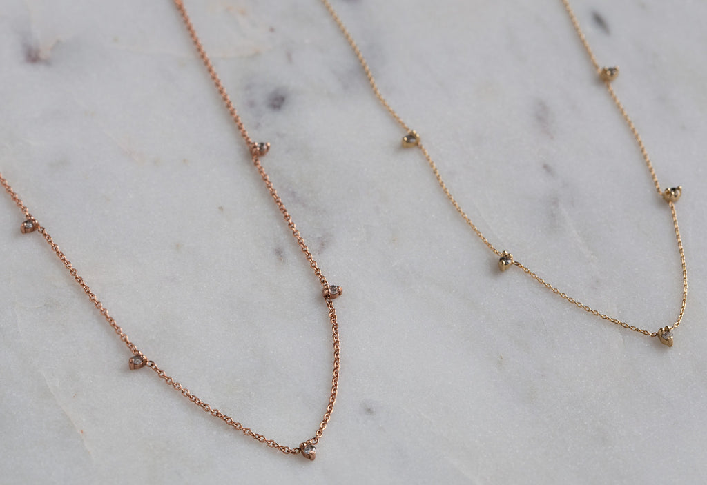 Diamond Sunburst Necklace-14k Rose Gold